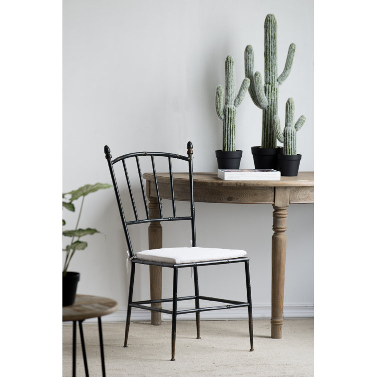 Alcott Hill® Sagers Metal Slat Back Stacking Side Chair in Black Wayfair